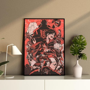 anime canvas wall decor,anime print,anime poster,anime wall art,attack on titan print,attack on titan canvas wall decor,anime home decor art