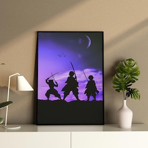 Anime Poster,Perfect Gift for Anime Lovers,demon slayer canvas wall art,demon slayer print,framed demon slayer canvas,anime print,anime art