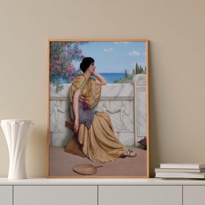 Leisure hours by John William Godward Canvas Wall Art,leisure hours canvas wall decor,john william print home decor,christian wall art