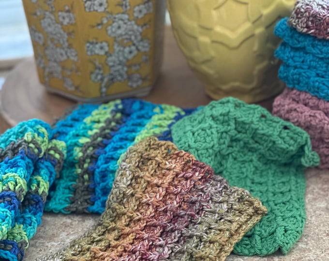 Handmade crochet waffle stitch 100% cotton Washcloth/Dishcloth!!!