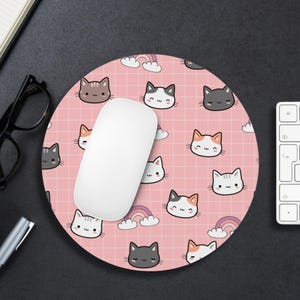 Mauspad Katzenliebhaber niedliche Katze Haustier-Liebhaber Katzen-Geschenk Schreibtisch Geschenk Bürogeschenk Mitarbeiter Geschenk niedliches Mousepad Gato fun Büro Accessoire
