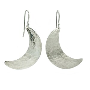 Crescent Moon Earrings in Sterling Silver