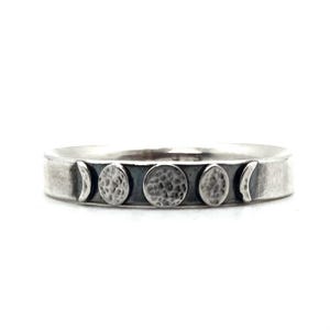 Mondphase Band Ring in Sterling Silber
