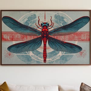 Dreamscape Dragonfly Art Print: Vivid Surrealist Home Decor (Digital Download)