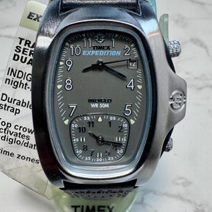 RARE Vintage Timex Expedition Indiglo Dual Zone Quartz Watch