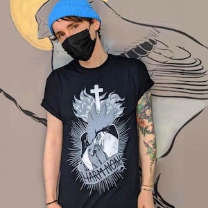 Harm None - Chicken Illustration Tshirt – Black and White Vegan Tee