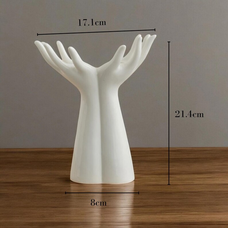 hands holding flowers ceramic vase - Unique Hand Shaped Ceramic Decor for Fresh Flowers - Thoughtful Gift for Her Home Accent