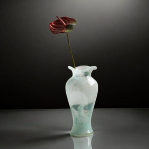 Elegant Glass Flower Vase | Decorative Home Decor Vase | Blown Glass Accent Vase | Minimalist Centerpiece | Modern Tabletop Decor