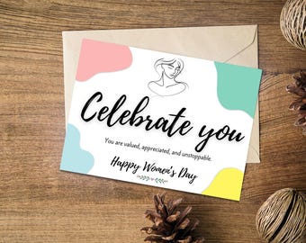 Happy Women's Day Karte, druckbare Kunst, Empowerment Nachricht (digitaler Download)
