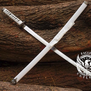 Handmade Replica Katana Sword, Cosplay Sword, Japanese Samurai sword with Saya, Real Handmade anime Katana, High-carbon steel sword, Gifts.