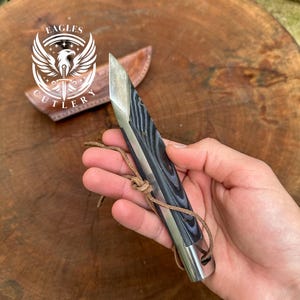 KIRIDASHI 7.5&quot; inch JAPANESE Knife Original Micarta Handle Japanese Steel W Sheath, J2 Steel, Traditional Handmade Japanese Knife, Gifts.