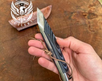 KIRIDASHI 7,5" JAPANSK kniv, originalt Micarta-handtag, japanskt stål med slida, J2-stål, traditionell handgjord japansk kniv, presenter.