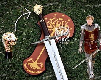 Rhindon svärd av Kung Peter Pevensie, Berättelserna om Narnia prins svärd replika, handgjort svärd, specialgraverat svärd, bästa presenter till honom