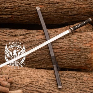 Handmade Replica Katana Sword, Cosplay Sword, Japanese Samurai sword with Saya, Real Handmade anime Katana, High-carbon steel sword, Gifts