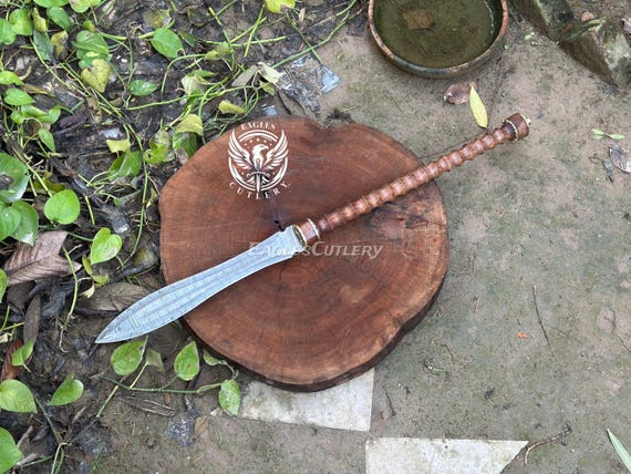 Handmade Javelin Short Spear DAMASCUS STEEL SPEAR Viking Spear with Sheath, hand forged throwing Medieval spear, Gifts for him, wall art.