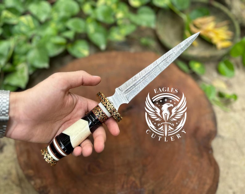 Custom Handmade Dagger Damascus Steel Blade, Hand Forged Dagger ...