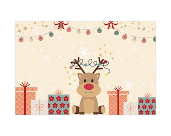 Carta da regalo, carta da regalo natalizia con divertenti cartoni animati per le vacanze, confezione regalo festiva, decorazione unica per regali di Natale, design carino