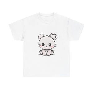 Cute Cartoon Mouse Tee, Adorable Animal Tee, Gift for Kids, Unisex Cotton Shirt, Fun Casual Wear, Cute Pet Lovers Shirt