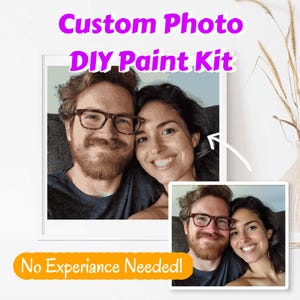 Custom DIY Photo Painting Kit, Paint by Number Kit, Personalized Painting from Your Picture, Relaxing DIY Project, Gift for Coloring Lovers