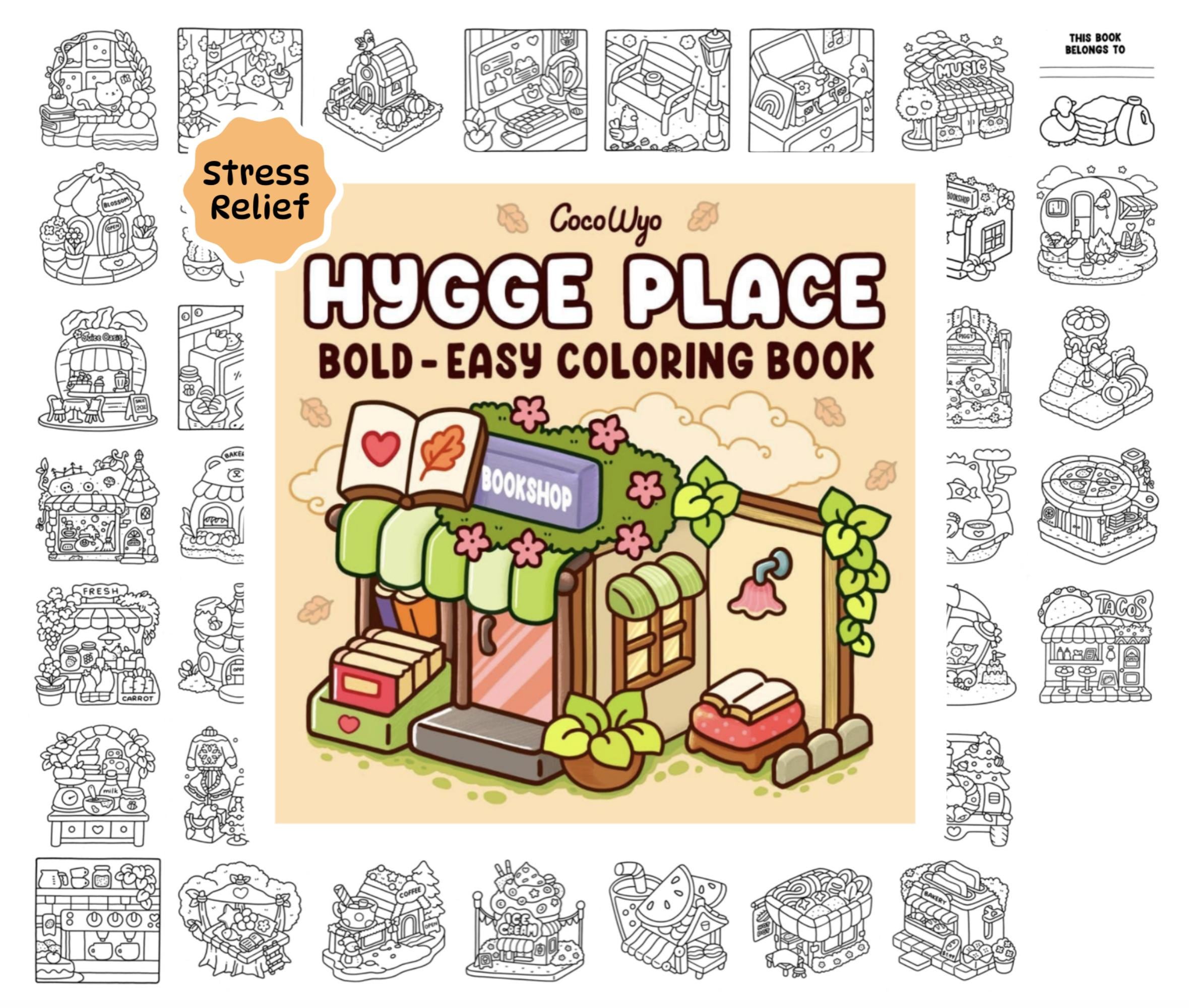 Coco Wyo Hygge Place Coloring Book Bundle, 182+ Cozy Animal Relaxation Coloring Pages, Fuzzy ...