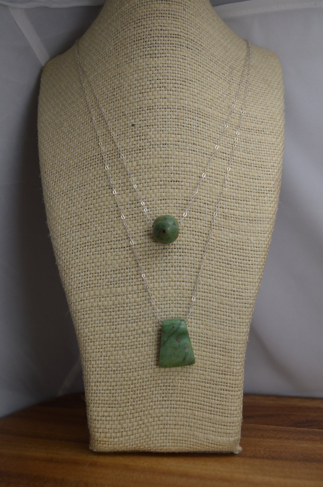 Antique Guatemalan Jade Necklace. Handmade Wire Wrapped Etsy