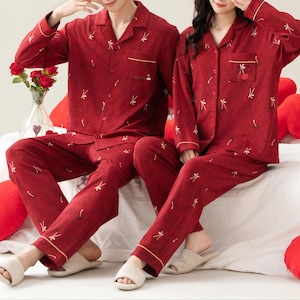 Couple Pajamas Sets, Gifts for the Couple,  Cotton Couple Matching Pajamas,Gift for Family/Women/Men