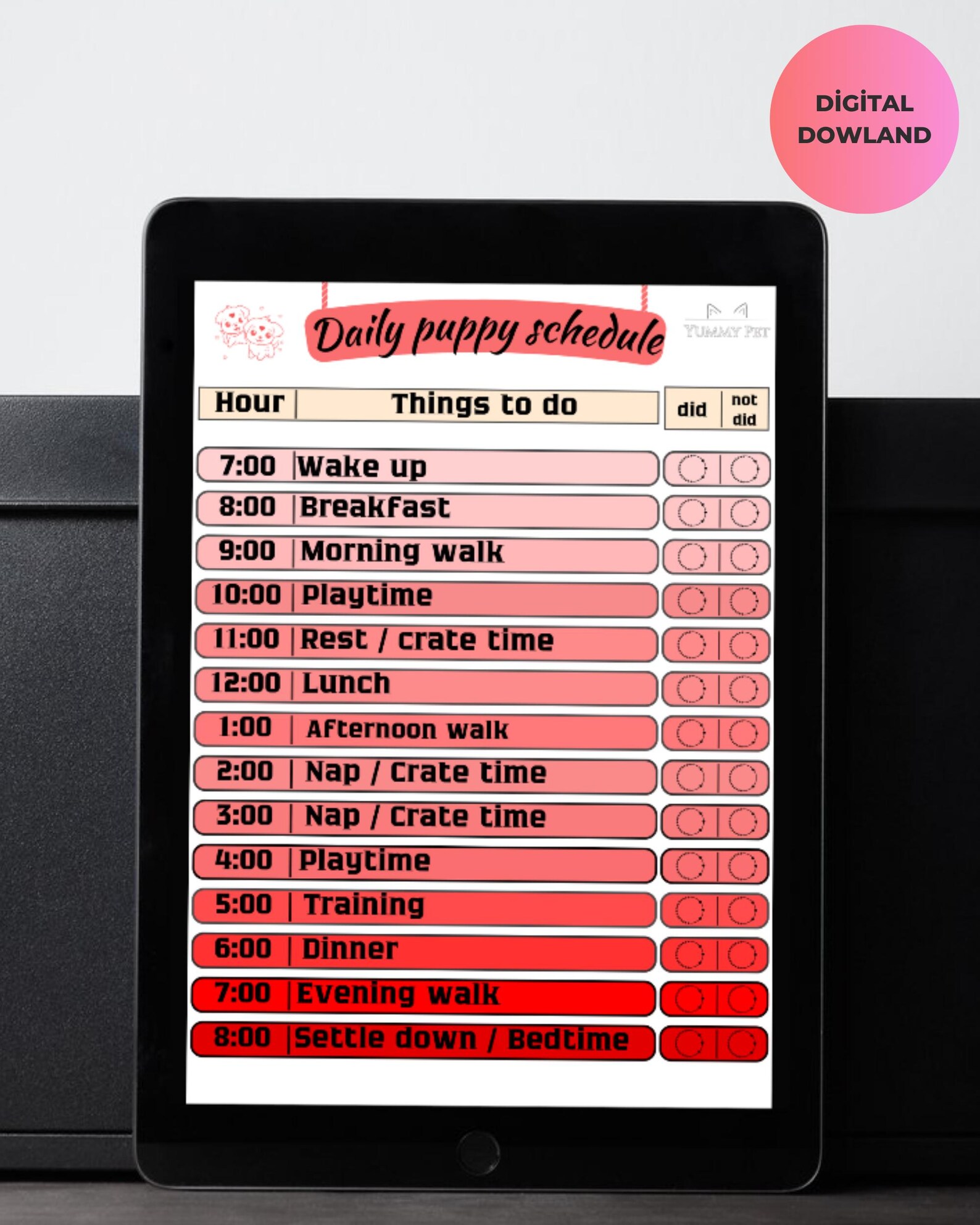 Daily Puppy Schedule,editable Daily Dog Routine,puppy Planner,daily Dog ...