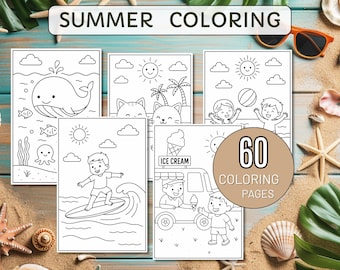 Summer Coloring Pages, Summer Coloring Book, Summer Coloring Sheets, Beach Coloring Pages, Summer Coloring Pages for Kids, Summer Activities