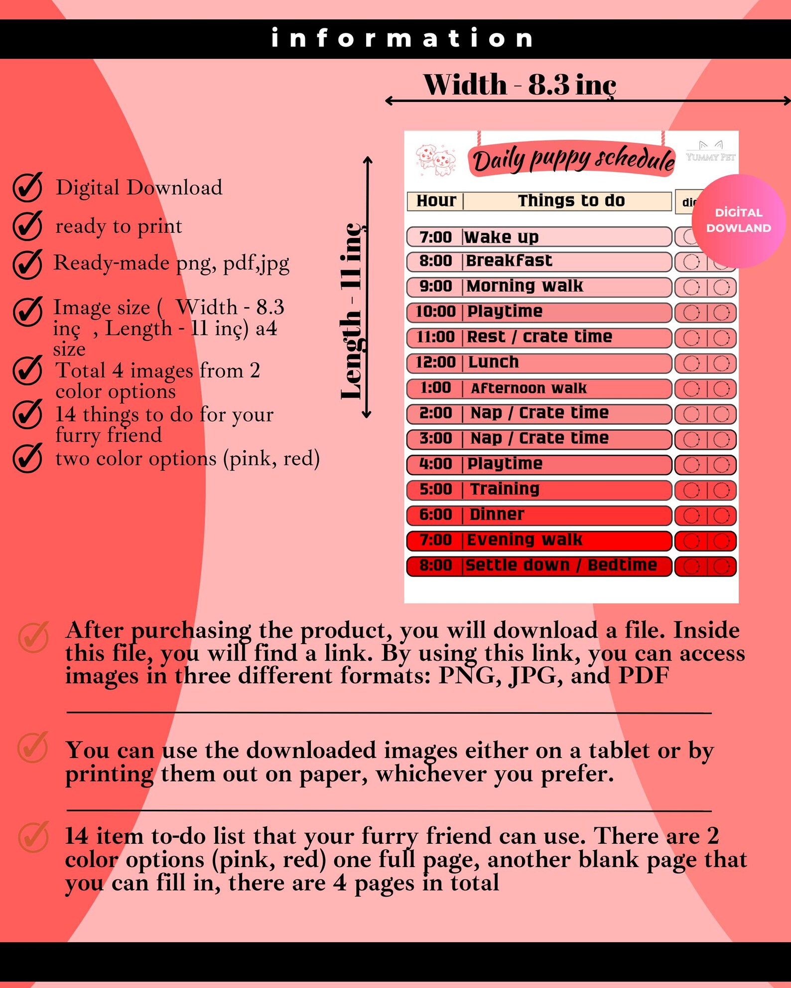 Daily Puppy Schedule,editable Daily Dog Routine,puppy Planner,daily Dog ...