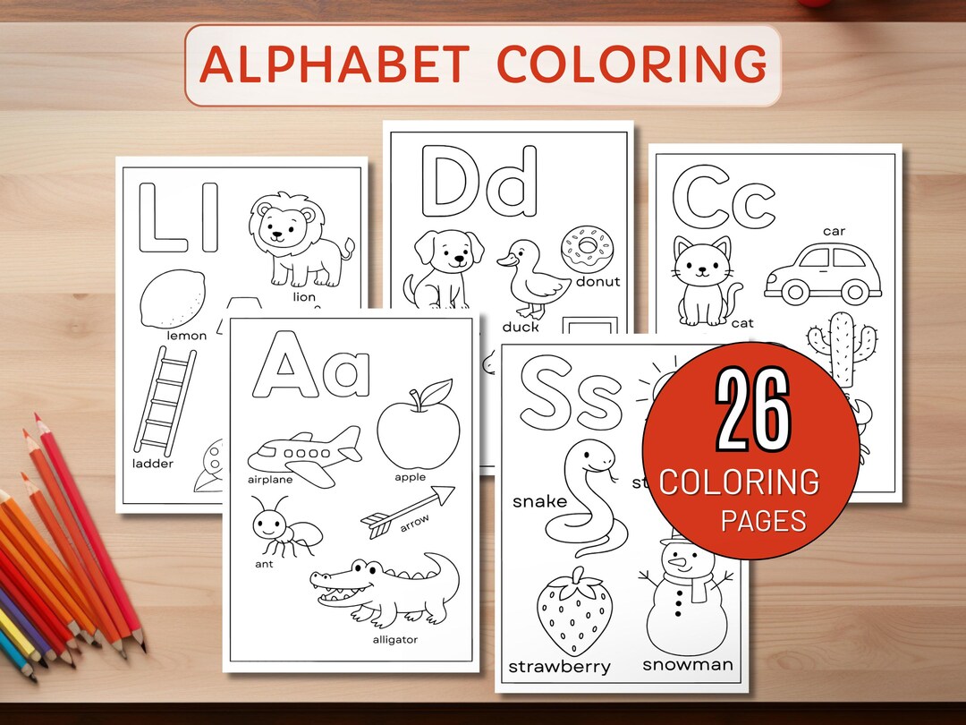 Alphabet Coloring Pages for Kids, ABC Learning Printable, Educational ...