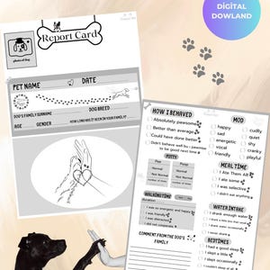 Modelo de boletim de cachorro, boletim de cachorro editável, boletim de creche para cachorro, relatório de babá de cachorro, creche para cachorro, relatório de progresso do cachorro, relatório do cachorro