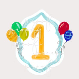 Colorful First Birthday Crest