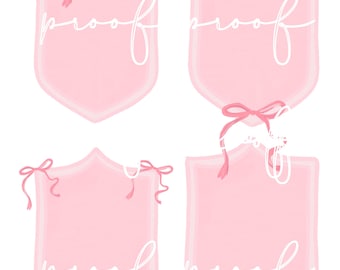 Watercolor Pink Bow Crest Bundle