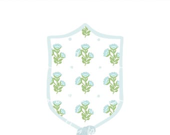 Watercolor Patterned Floral Crest