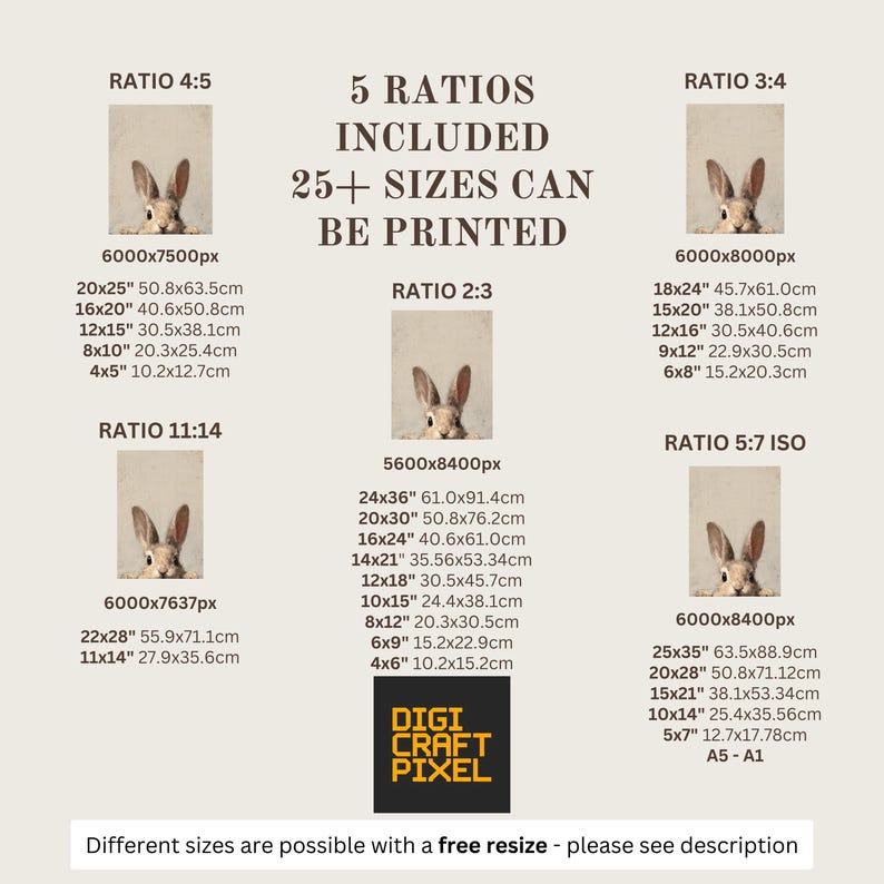 Rabbit portrait poster for entryway — sweet brown bunny artwork captures a vintage charm and warm, inviting atmosphere.
