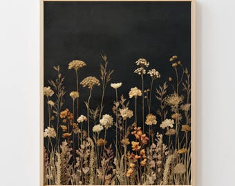 Botánicos rústicos imprimibles de granja: decoración de pared neutra y melancólica, impresión digital cottagecore de flores silvestres y hierbas, Primo