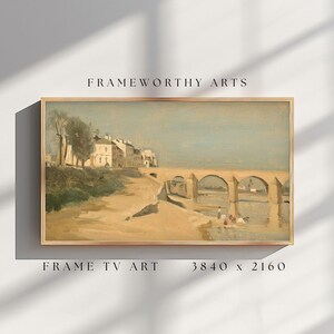 Vintage Summer Beach Frame TV Art, Landscape TV Art, Antique Art for Frame TV, Digital Download, Spring Summer Artwork for Samsumg Frame