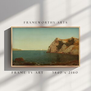 Vintage Summer Beach Frame TV Art, Landscape TV Art, Antique Art for Frame TV, Digital Download, Spring Summer Artwork for Samsumg Frame