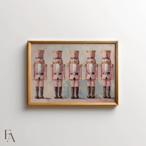 Nutcracker Wall Art, Pink Christmas Digital Printable Wall Art, Pink Christmas Decor, Christmas Nutcrackers Wall Art, Digital Download