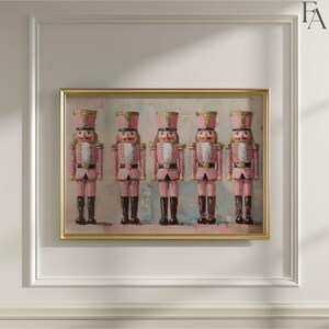 Pink Nutcracker Wall Art, Christmas Printable Wall Art, Pink Christmas Decor, Christmas Nutcrackers Wall Art, Digital Download