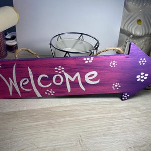 Welcome Sign Indoors Hand Painted About 1 Foot Size Sign Very Cute - Etsy