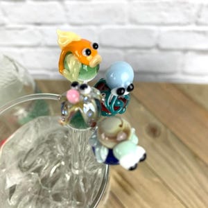 Ocean Animal Glass Stir Stick- Fish, Octopus, Sea Turtle, Starfish