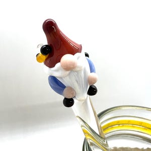 Blue Gnome Bee Keeper Honey Motregen Wand-handgemaakt glas-herbruikbaar-eco-vriendelijk-leuk uniek cadeau-idee-uniek