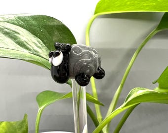 Estaca para plantas de oveja gris - Longitud personalizable - Ecológica - Hecha a mano - Decoración única para plantas de interior, ramos y jardín.