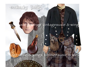 JAMIE Digital Paper Doll de OUTLANDER Collage Sheet Descarga Digital