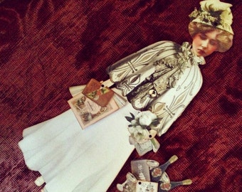 1890 VINTAGE VICTORIAN BRIDE Digital Paper Doll Collage Sheet Digital Download