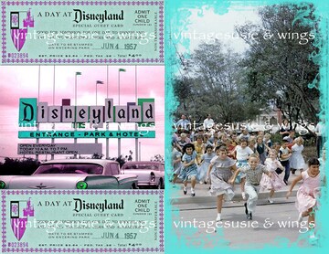 Vintage DISNEYLAND Kit 3 Digital Junk Journal, Printable DISNEYLAND Collage Sheets, Vintage SNOW White and Peter Pan 5 pages