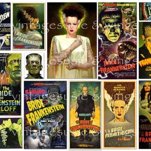 FRANKENSTEIN por MARY SHELLEY Junk Journal Kit #1, Download digital para impressão, Colagem, 5 páginas de itens efêmeros, imagens e fundos