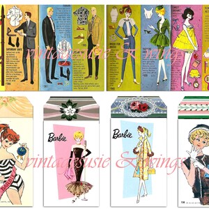 CL Vintage BARBIE Junk Journal Kit1, Printable Digital Download, Collage, 5 Pages of Images & Backgrounds image 5