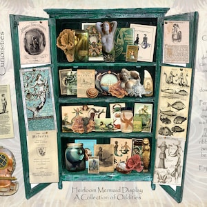 Créez votre propre cabinet de curiosités impressionnant VINTAGE MERMAID LOVE Téléchargement numérique, 3 pages, Imprimer en 8x10 pour carte ou décoration
